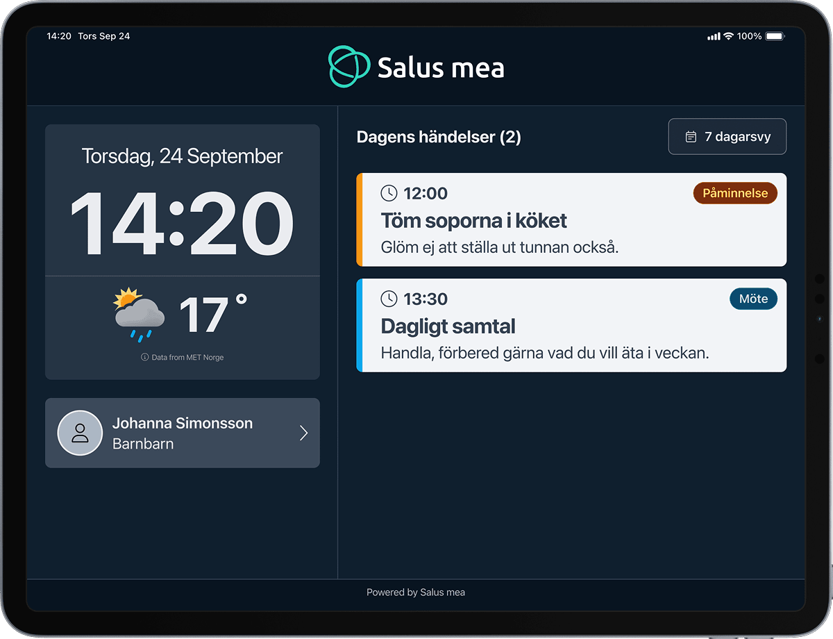 Digitalt besök app på surfplatta